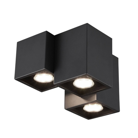 Deckenleuchte Fernando, 3-flg., schwarz matt
