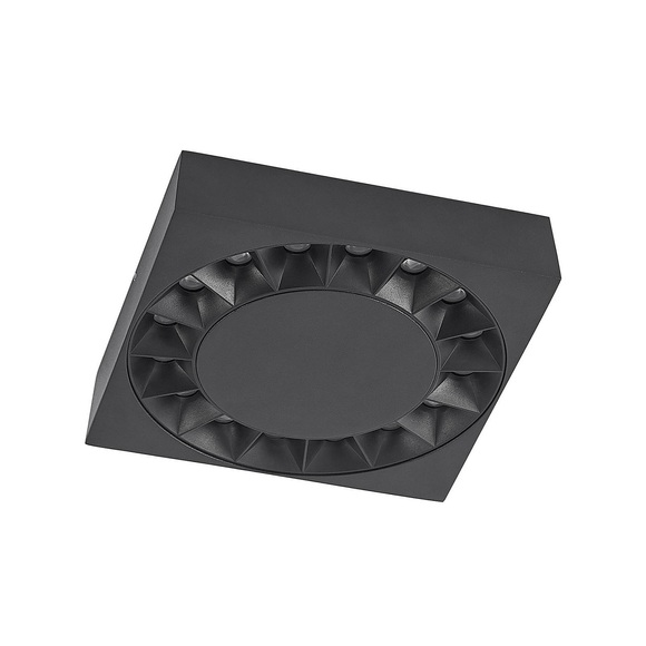 Lucande Kelissa LED-Außendeckenlampe schwarz eckig