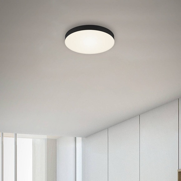 LED-Deckenleuchte Flame, Ø 21,2 cm, schwarz