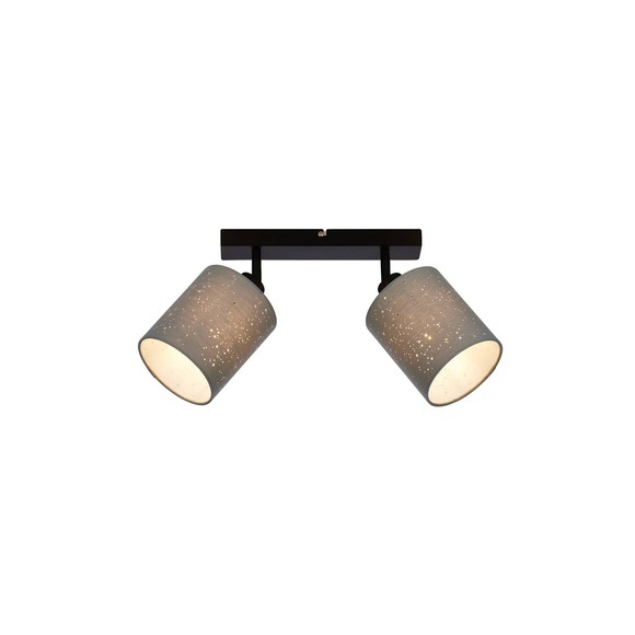 Deckenspot Stofa mit Sternendekor, grau, 2-flammig