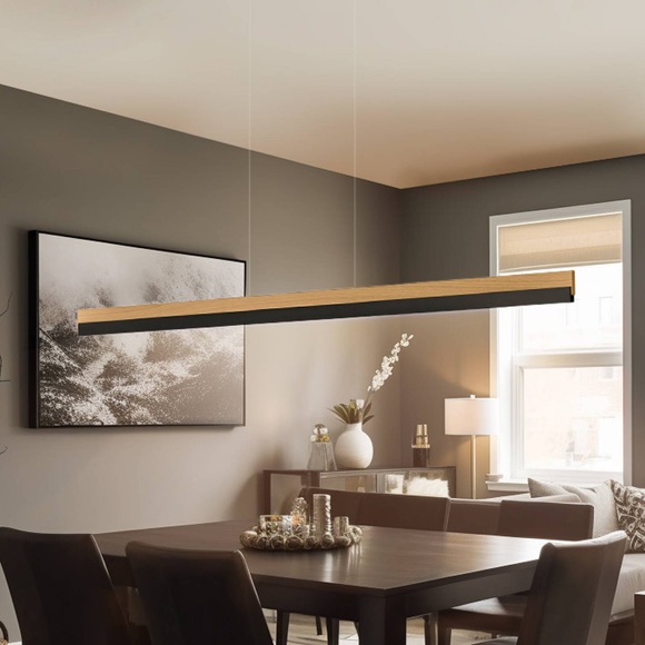 Rothfels Keijo LED-Hängelampe schwarz/eiche 143 cm