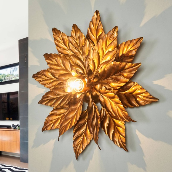 Deckenleuchte ANTIK mit goldenen Blättern