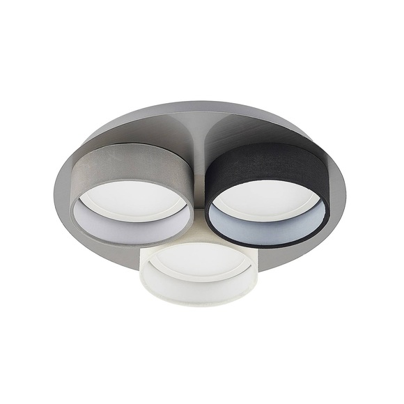 Lindby Aviola LED-Deckenlampe mit 3 Textilschirmen
