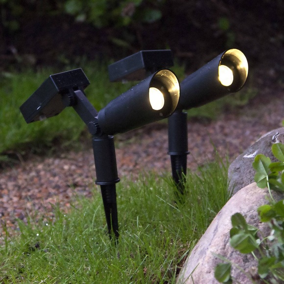 LED-Solarleuchte Powerspot, 2er-Set mit Erdspieß