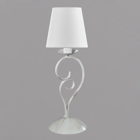 Tischleuchte Pompei Höhe 50cm weißer Textilschirm