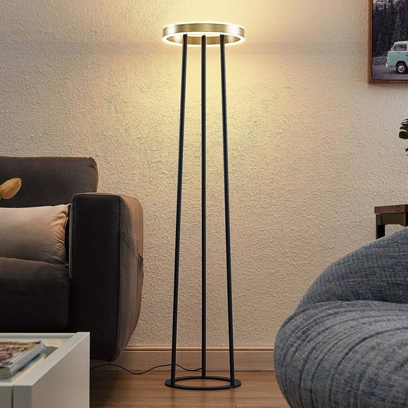 Lucande Seppe LED-Stehleuchte, messing