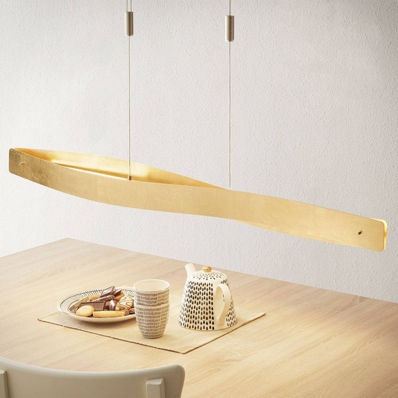 LED-Hängeleuchte Lian in Goldoptik