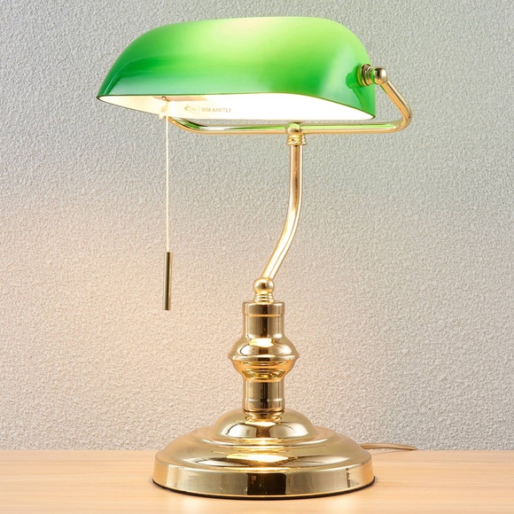 Bankerlampe Milenka, messing poliert