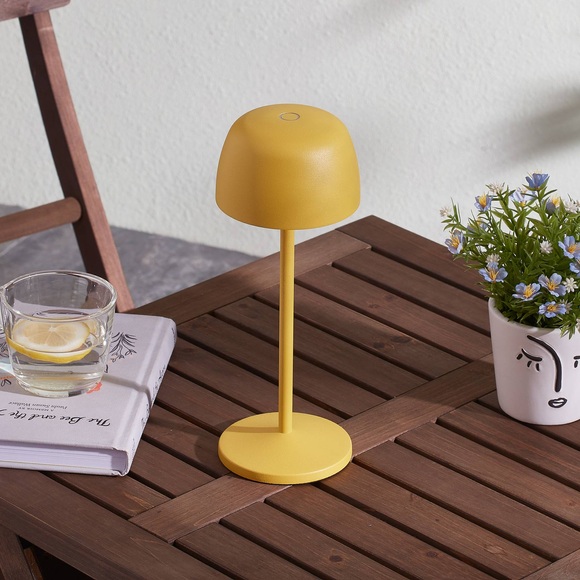 Lindby Arietty LED-Akku-Tischleuchte, gelb