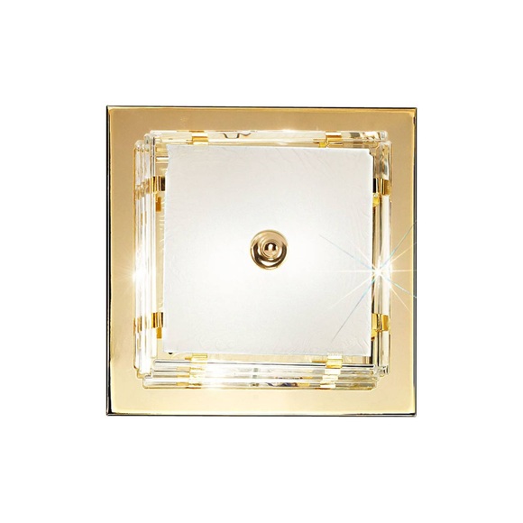 Wandleuchte Ontario, Höhe 31 cm, gold, quadratisch