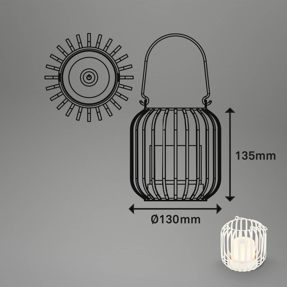 LED-Akku-Tischleuchte 7279 IP44 Metallkorb weiß
