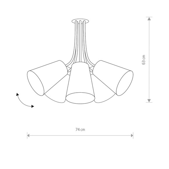 Deckenlampe Flex Shade, bewegliche Schirme, weiß