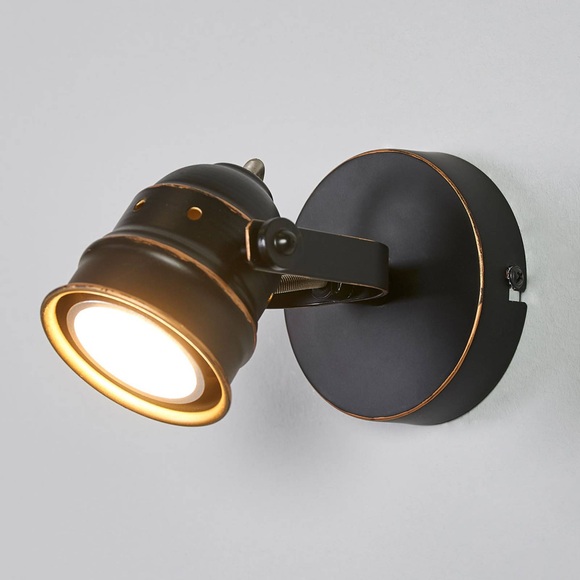 Schwarz-goldener GU10-Spot Leonor, LED