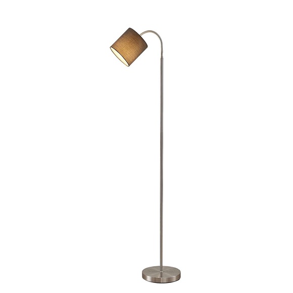 Lindby Manu Stehlampe, Textil, einflammig, grau