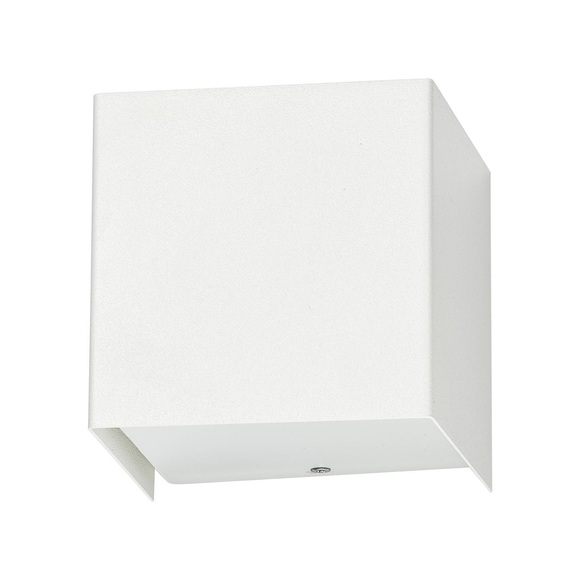 Wandleuchte Cube aus Stahl, weiß