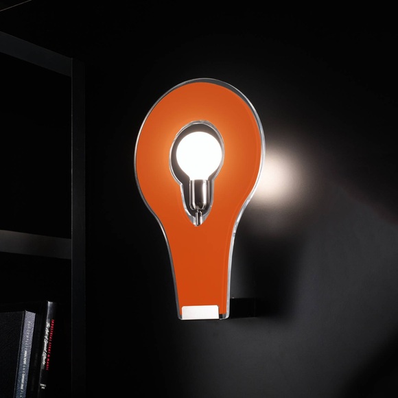 Designer-Wandleuchte Flat 29 orange