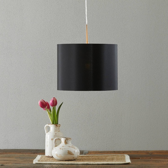 Lucande Patrik Textil-Hängeleuchte Ø30cm schwarz
