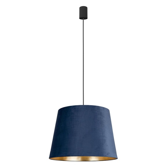 Pendelleuchte Cone M mit Samtschirm Ø 46,5 cm blau