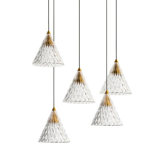 LEDS-C4 Veneto LED-Hängelampe Anbau 5-flammig gold