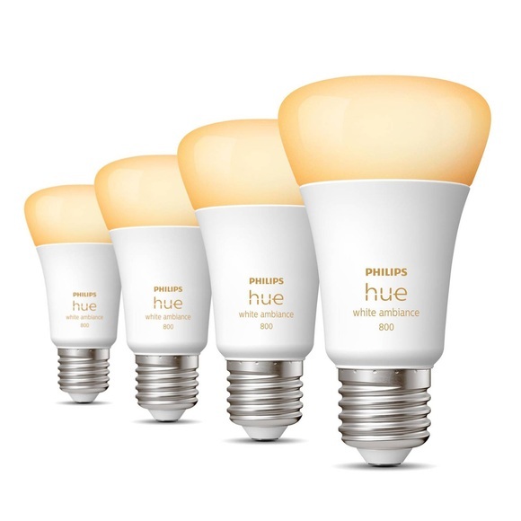 Philips Hue White Ambiance 6W 800lm E27 4er Pack