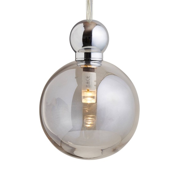 EBB & FLOW Uva M Hängelampe, Ball silber rauchgrau