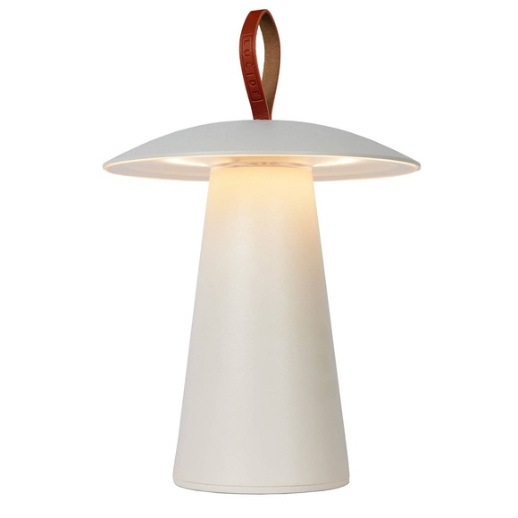 Tischlampe La Donna aus Alu mit Akku, weiß