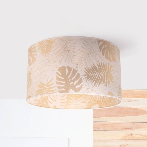 Deckenleuchte Areca mit Blattmuster, gold