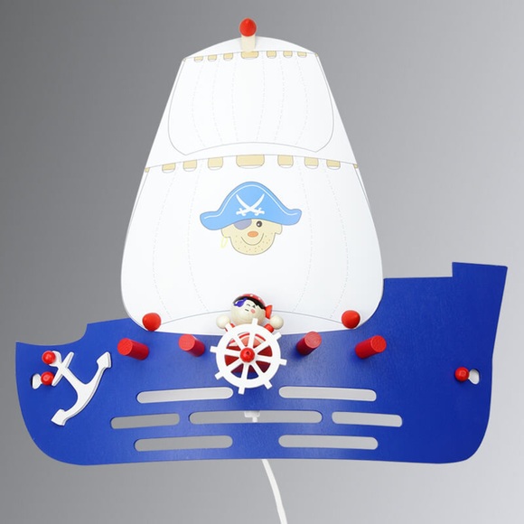 Kinderzimmer-Wandleuchte Piratenschiff