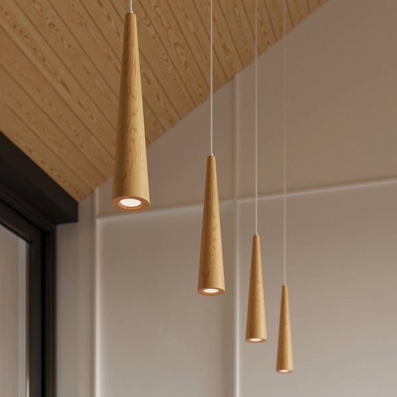 Envostar Peach Puff Hängelampe konisch holz 1-flg.