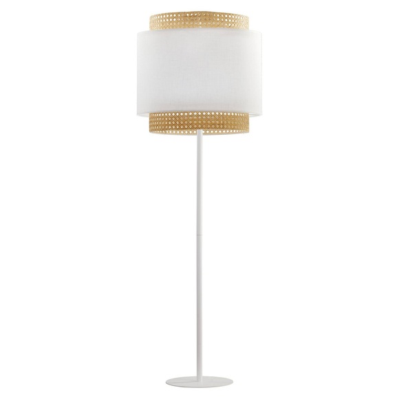 Stehleuchte Boho, weiß/Rattan