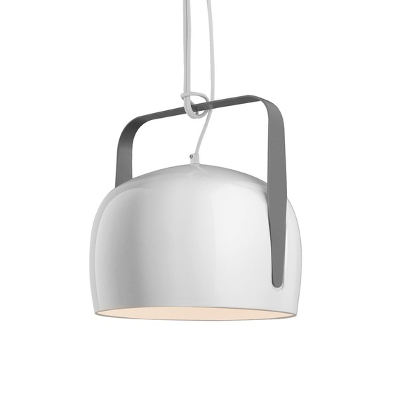 Karman Bag - weiße Hängeleuchte Ø 21 cm, glatt