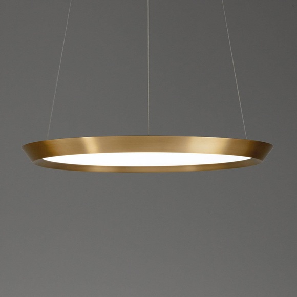 Grok Saturn LED-Hängelampe messing satin, Ø 60 cm