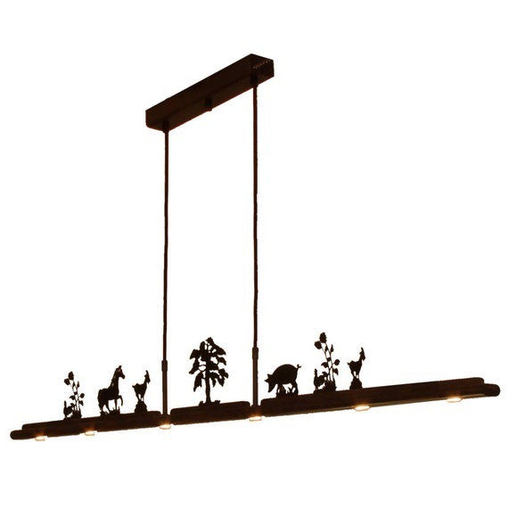 Menzel Anteo LED-Hängeleuchte, 7 Bauernhofmotive