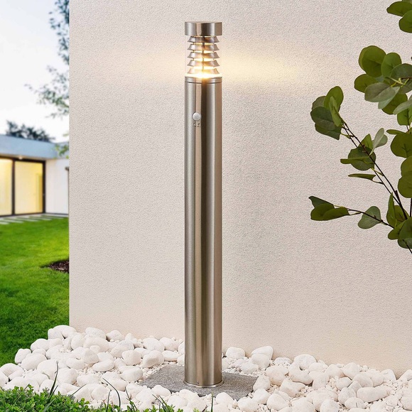 Lindby Piper Sensor-Wegeleuchte aus Edelstahl