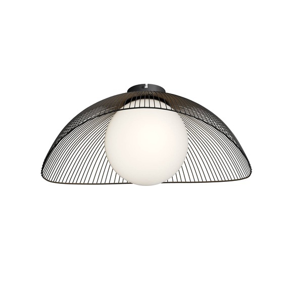 Lindby Fabronia Deckenleuchte, Gitter, Glaskugel