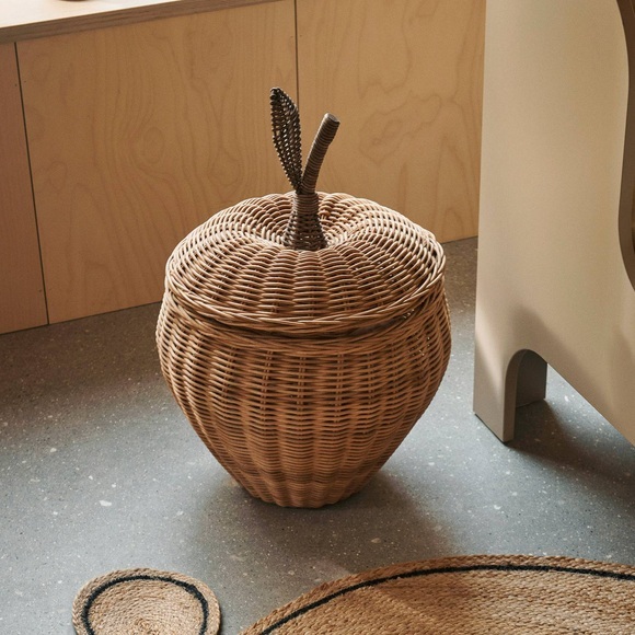 ferm LIVING Aufbewahrungskorb APPLE BRAIDED (Ø35,5cm) in natur/braun