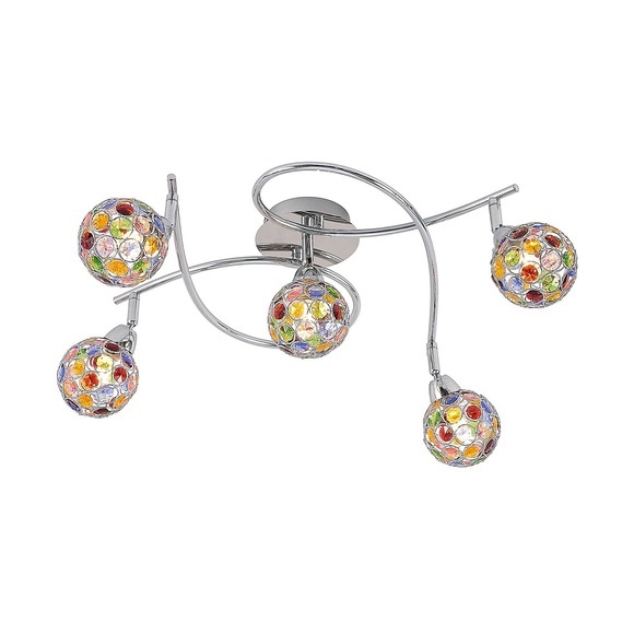 Lindby Dottys Deckenlampe mit fünf bunten Schirmen