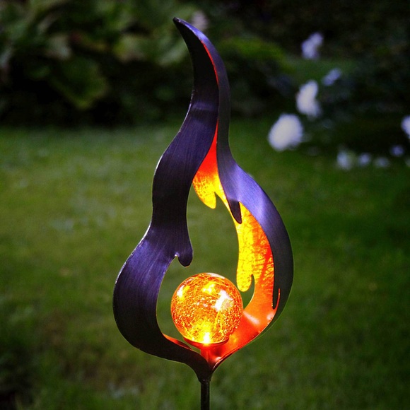 LED Solar-Flamme Melilla mit Stab, schwarzfarbend
