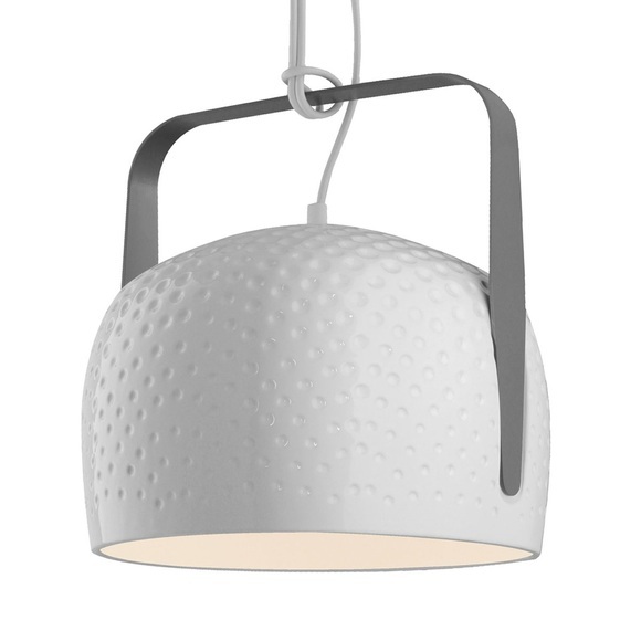 Karman Bag - weiße Hängelampe Ø 32 cm strukturiert