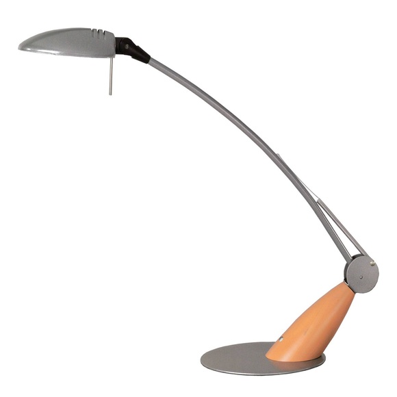 LED-Schreibtischleuchte Swingo mit Holz, grau