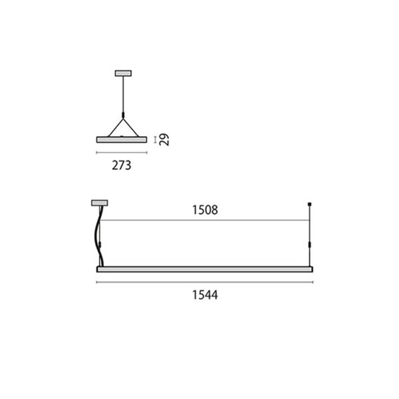 SL629PL direkt/indirekt, DALI, 154cm grau 4.000K