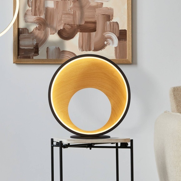 LED-Tischleuchte Curio, Holzoptik