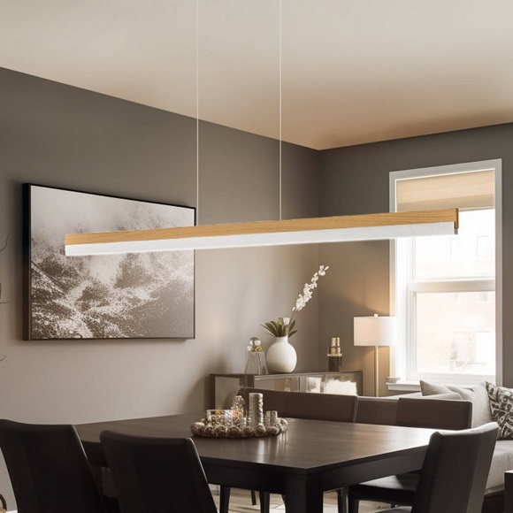 Rothfels Keijo LED-Hängelampe nickel/eiche 143 cm