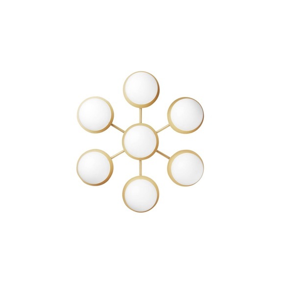 Nuura Liila Star Wandleuchte 7-flg gold/weiß-opal