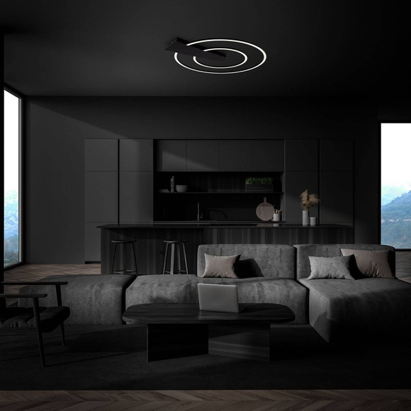 LED-Deckenlampe Nico Duo, 3.000K, rund, schwarz