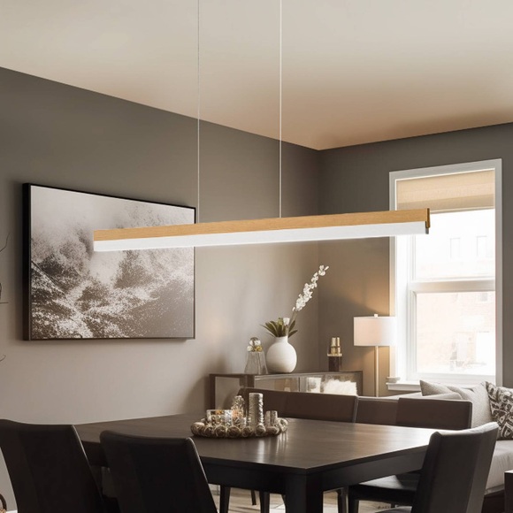Rothfels Keijo LED-Hängelampe nickel/eiche 123 cm