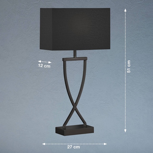 Tischlampe Anni mit Chintzschirm schwarz/gold