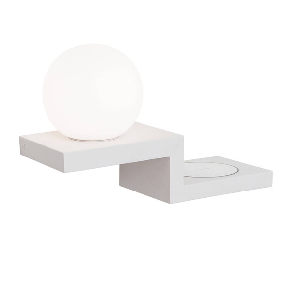 LED-Wandleuchte Snowball mit induktiver Ladefläche