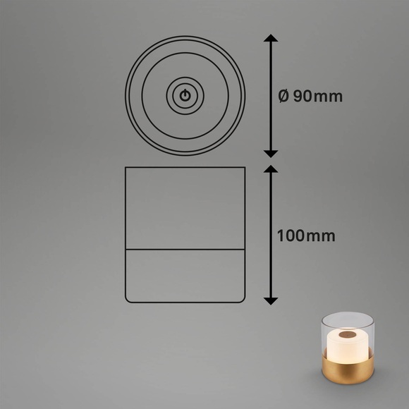 LED-Akku-Tischleuchte 7483 IP44 Dimmer, gold