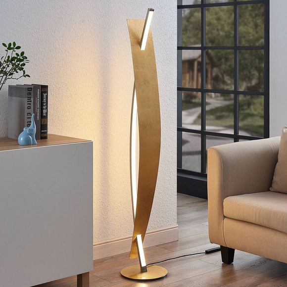 LED-Stehleuchte Marija in edler Gold-Optik